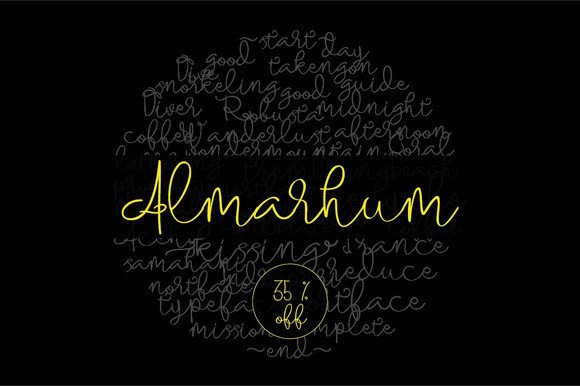 Almarhum: A Thin Monoline Font That Brings a Relaxed Signature Vibe to Your Designs